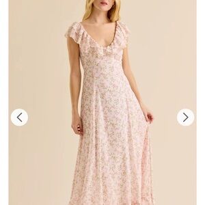 !! IDSO !! Sully Altar'd State Light Pink Floral Maxi Dress